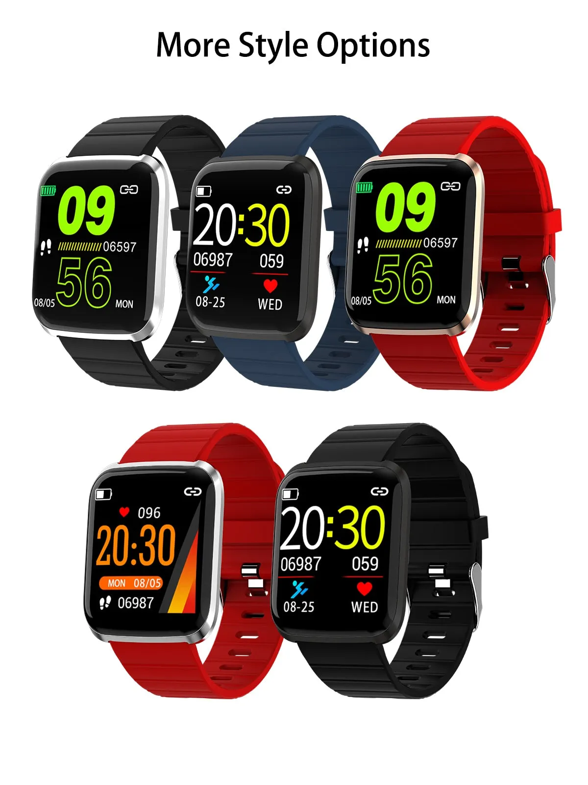 116 Pro Smart Watch (with Fitness Tracker, HR & BP Monitor, Push Messages and more)