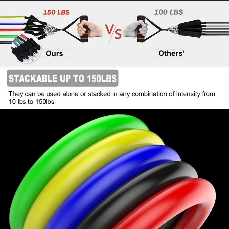 11Pcs Resistances Band Set Fitness Equipment