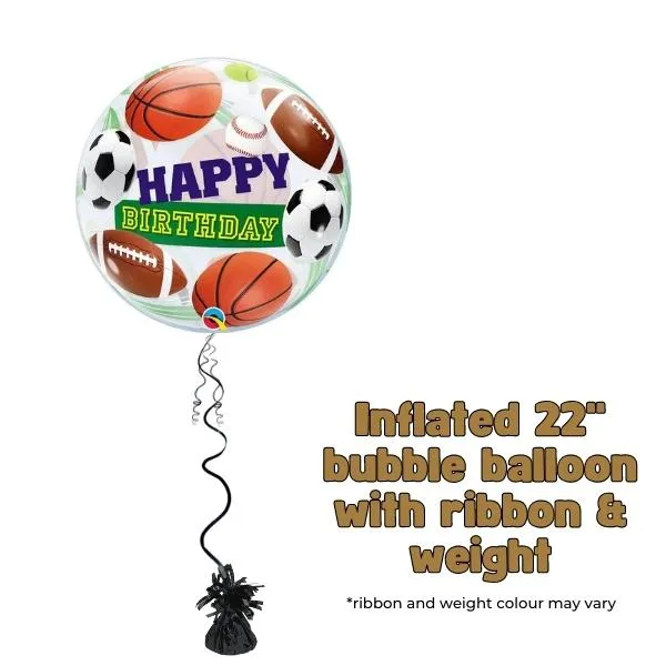 22" Happy Birthday Sports Ball Single Bubble Balloons