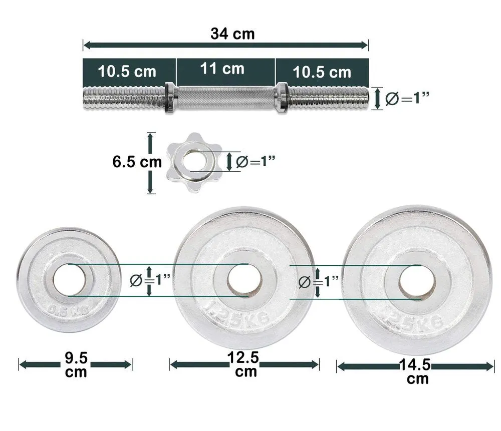 30KG Adjustable Barbell Dumbbell Set