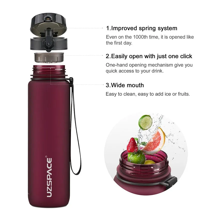 500/800/1000ml Sports Water Bottle BPA Free Leak-proof