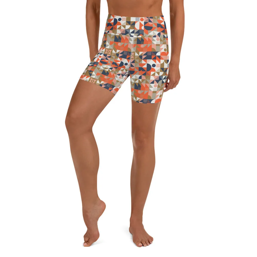 60's Flashback High Waist Yoga Shorts