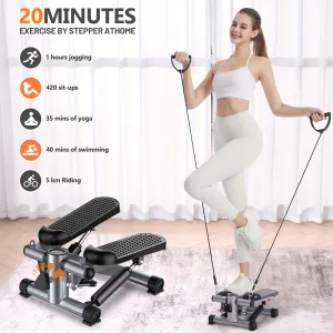 A mini stepper  It is a hydraulic fitness stair stepper equipped with a resistance band and calorie counting function, with a weight capacity of 350lbs.