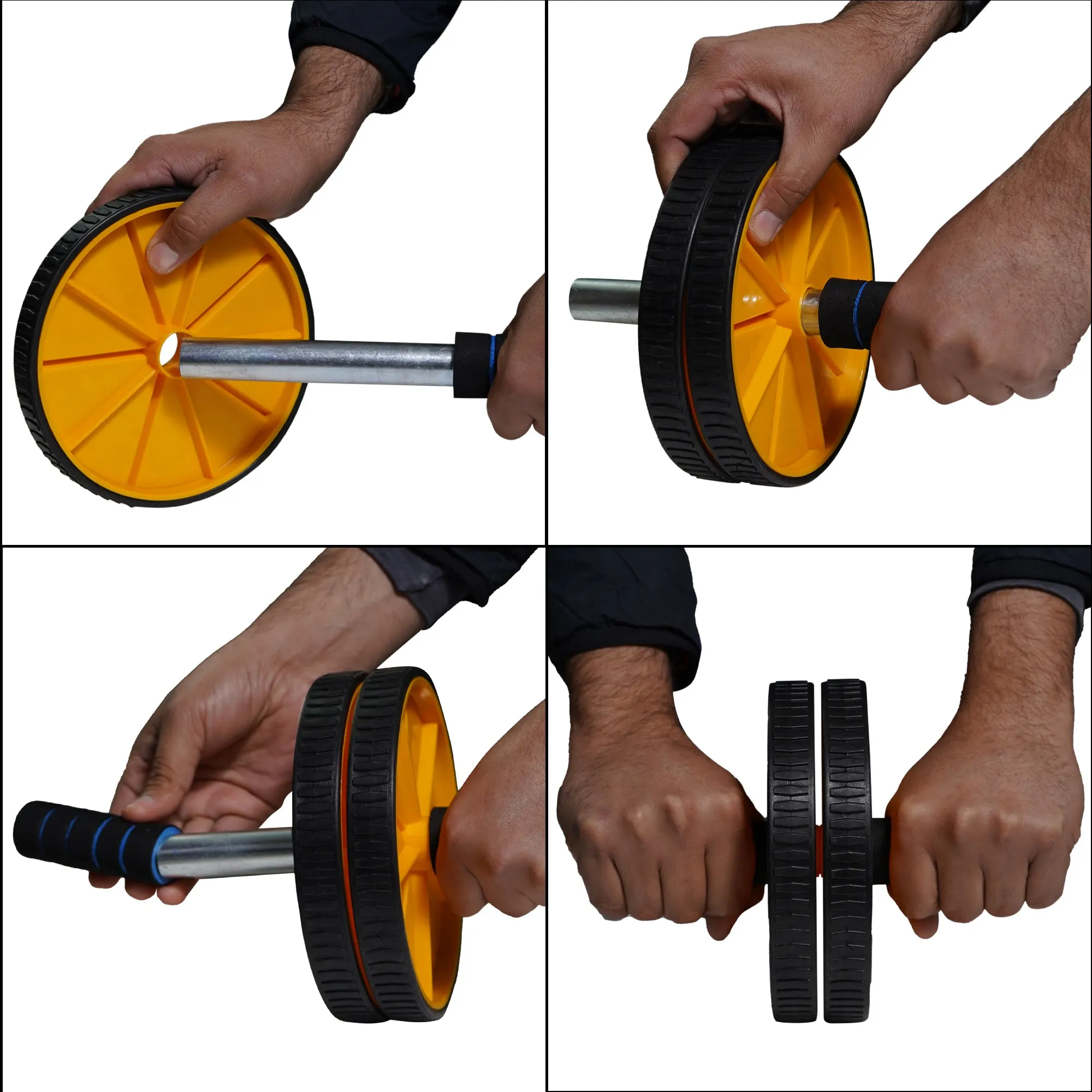 Abdominal Double Wheel Ab Roller Gym For Exercise Fitness Equipment Workout