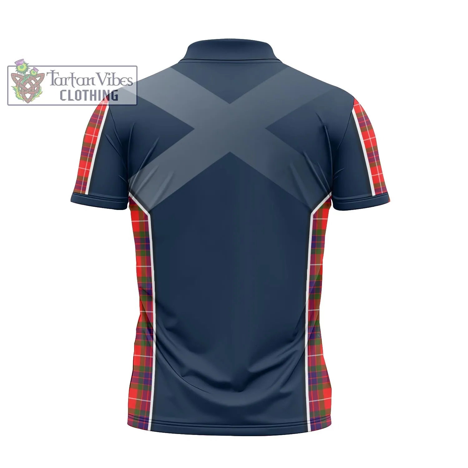 Abernethy Tartan Zipper Polo Shirt with Family Crest and Lion Rampant Vibes Sport Style