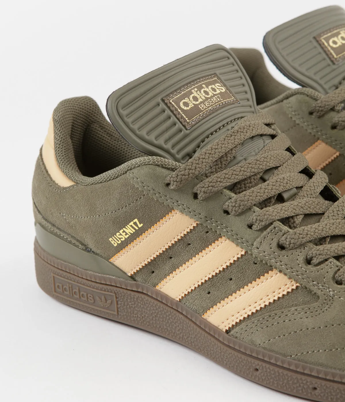 Adidas Busenitz Shoes - Raw Khaki / Glow Orange / White