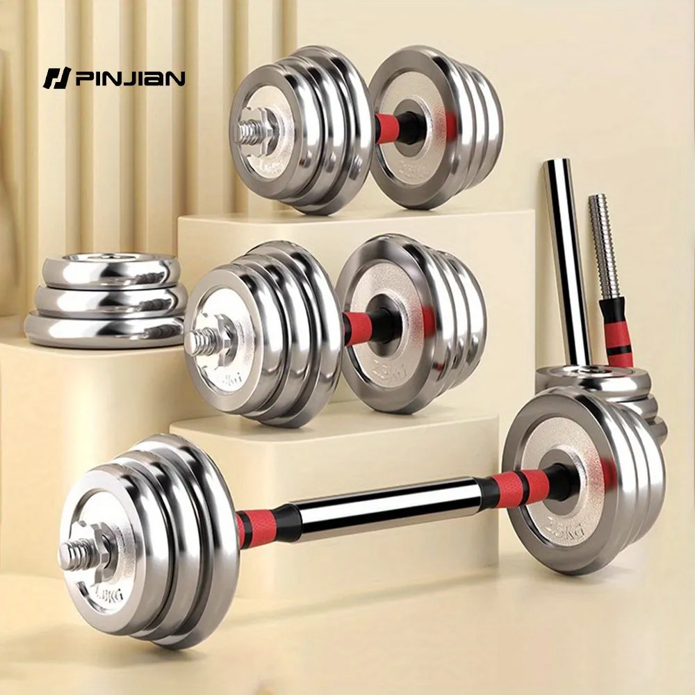 Adjustable Dumbbell Set - Foam Handles, Cast Iron Weights, Anti-Slip Grip, Home Gym Equipment