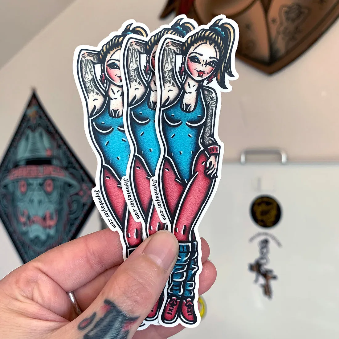 Aerobics Pinup Sticker