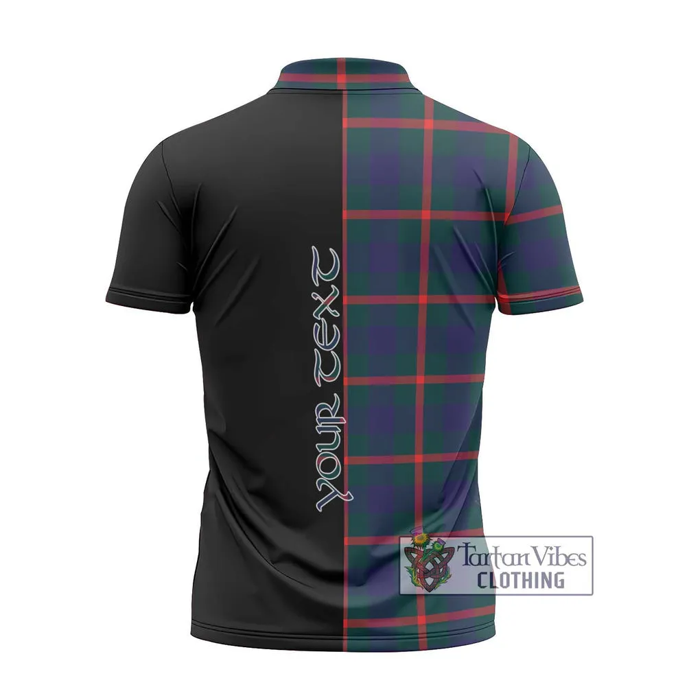 Agnew Tartan Zipper Polo Shirt with Family Crest and Half Of Me Style