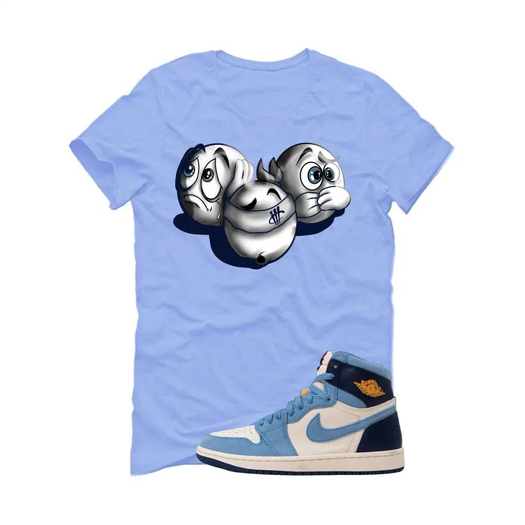 Air Jordan 1 High OG WMNS First in Flight Carolina Blue T-Shirt (SEE NO EVIL)| illcurrency