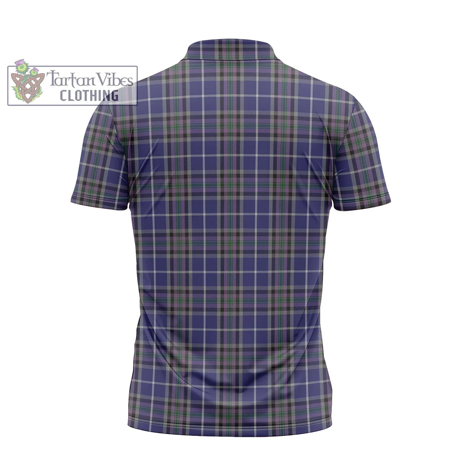 Alexander of Menstry Tartan Zipper Polo Shirt with Family Crest