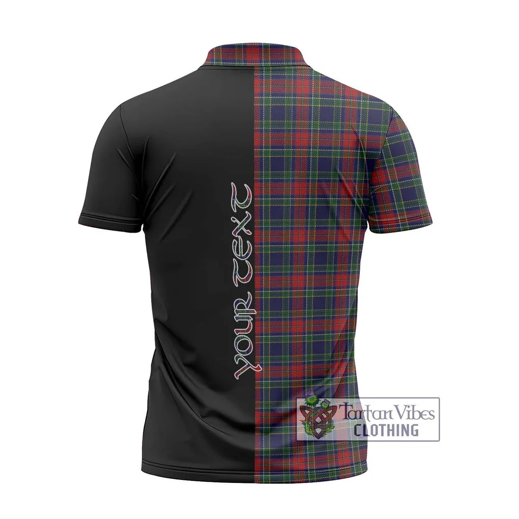 Allison Red Tartan Zipper Polo Shirt with Family Crest and Half Of Me Style