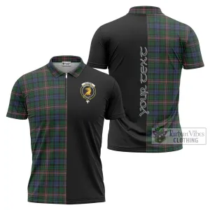 Allison Tartan Zipper Polo Shirt with Family Crest and Half Of Me Style