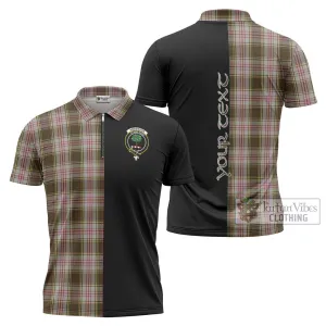 Anderson Dress Tartan Zipper Polo Shirt with Family Crest and Half Of Me Style