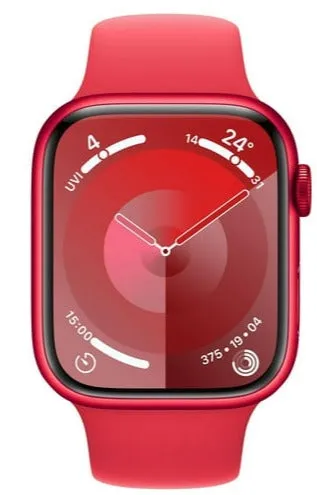 Apple Watch Series 9 (GPS) 41mm  (PRODUCT) RED Aluminum Case with Red Sport Band - L/M (MRXH3LL/A)