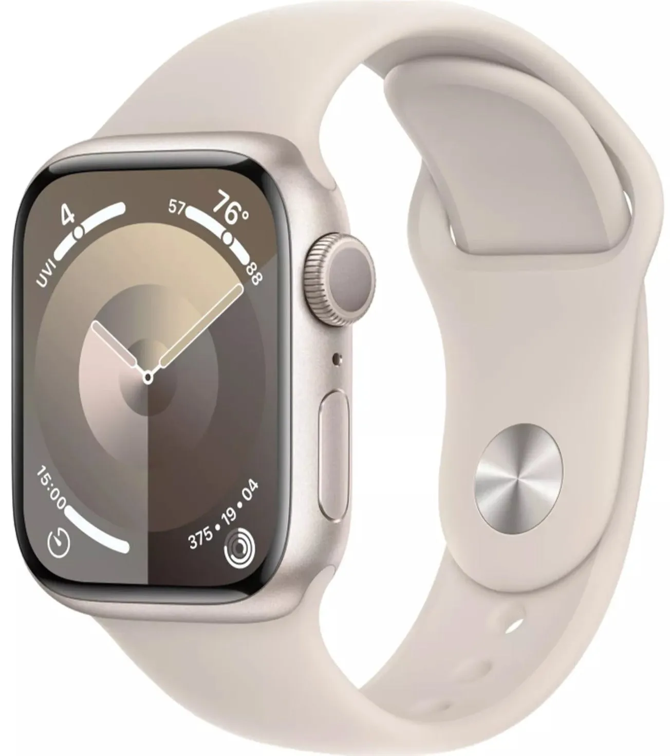 Apple Watch Series 9 (GPS) 41mm Starlight Aluminum - Starlight Sport Band S/M (MR8T3LW/A)