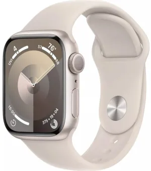 Apple Watch Series 9 (GPS) 45mm Starlight Aluminum - Starlight Sport Band M/L (MR973LL/A)