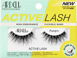 Ardell Active Lash Pump'n False Eyelashes, Water-resistant, Medium Volume and Length, Vegan Friendly, 1 Pair (Pack of 1)