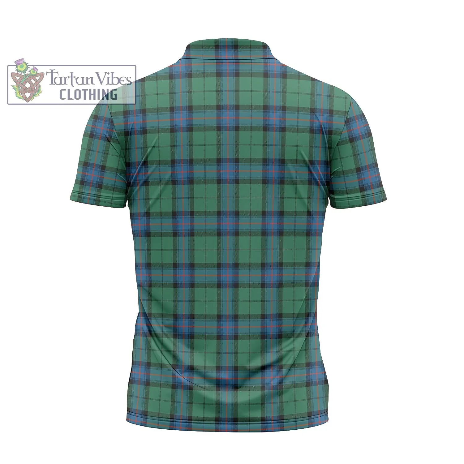 Armstrong Ancient Tartan Zipper Polo Shirt with Family Crest