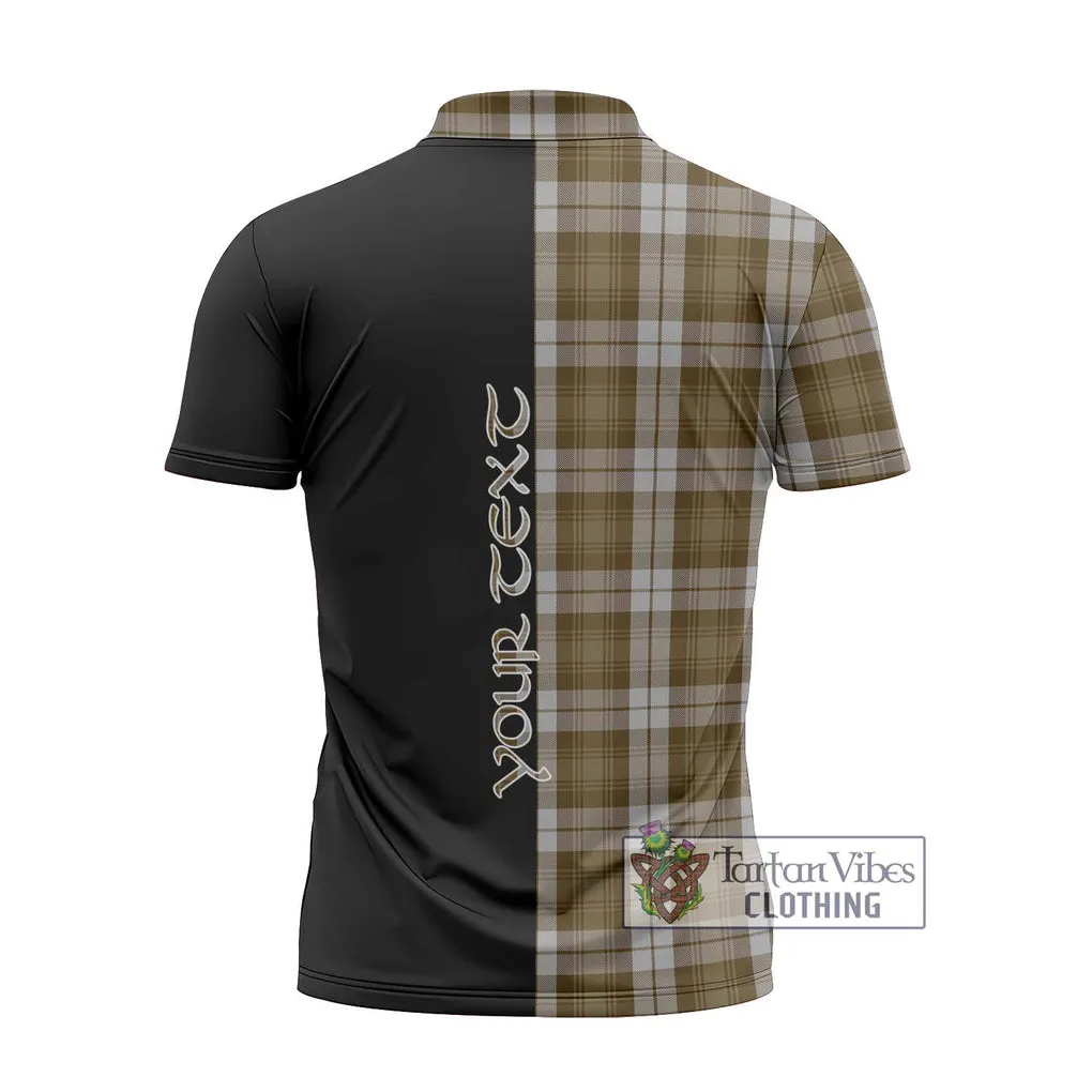 Baillie Dress Tartan Zipper Polo Shirt with Family Crest and Half Of Me Style