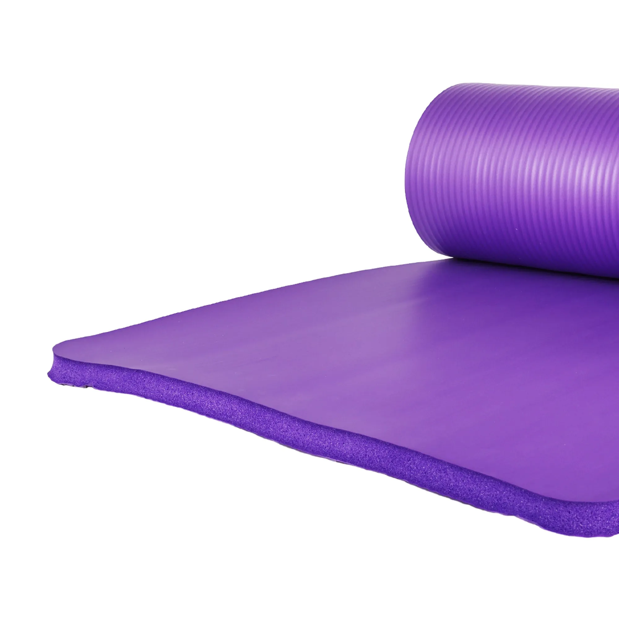 BalanceFrom 1" Thick Yoga Mat w/Knee Pad & Carrying Strap, Purple (Open Box)