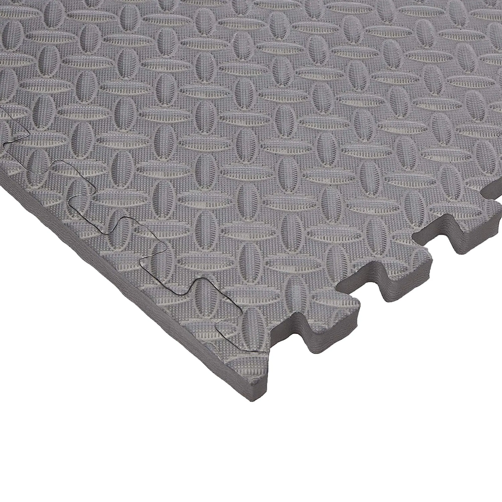 BalanceFrom Fitness 24 Sq Ft Interlocking EVA Exercise Mat Tiles, Gray(Open Box)