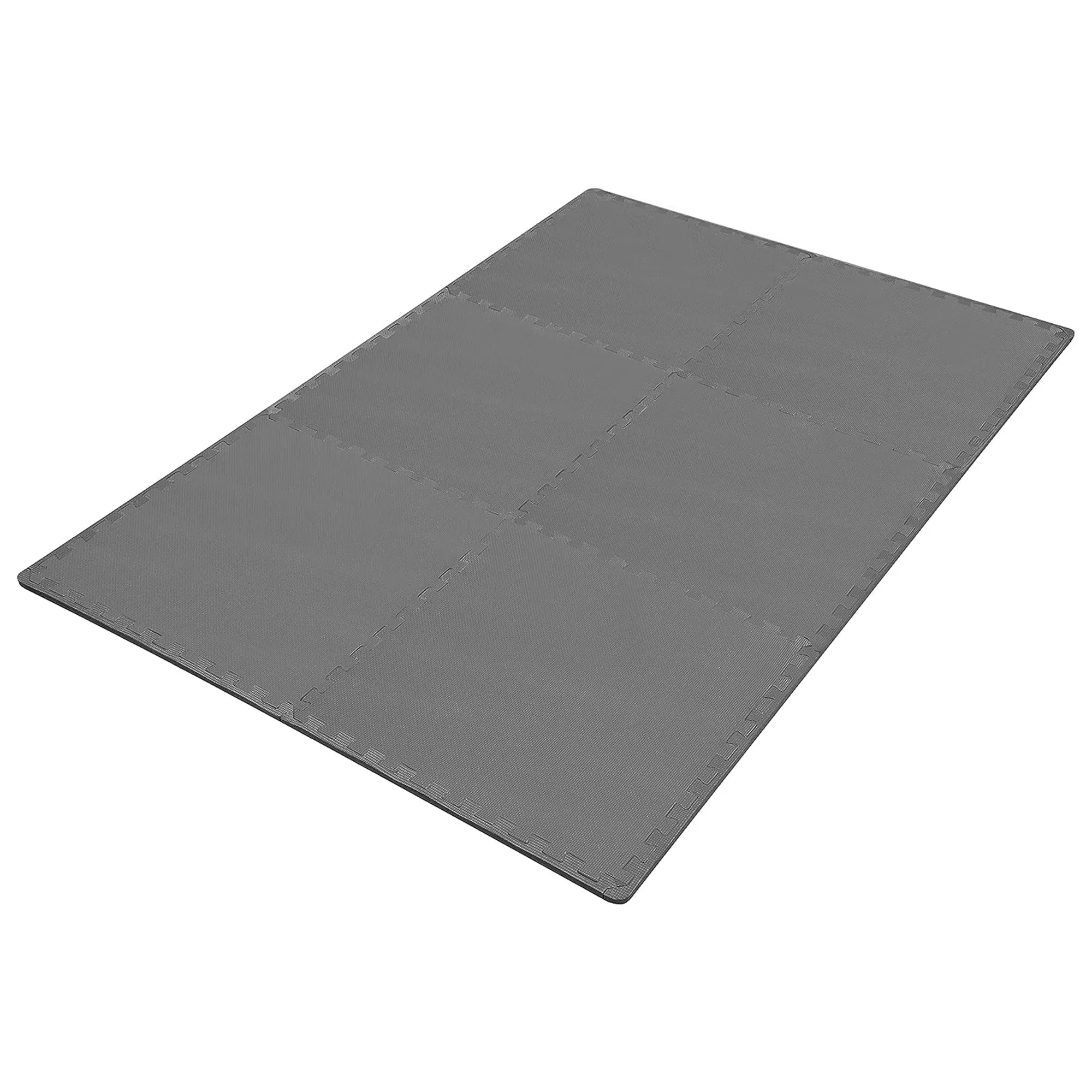 BalanceFrom Fitness 24 Sq Ft Interlocking EVA Foam Exercise Mat Tiles, Gray