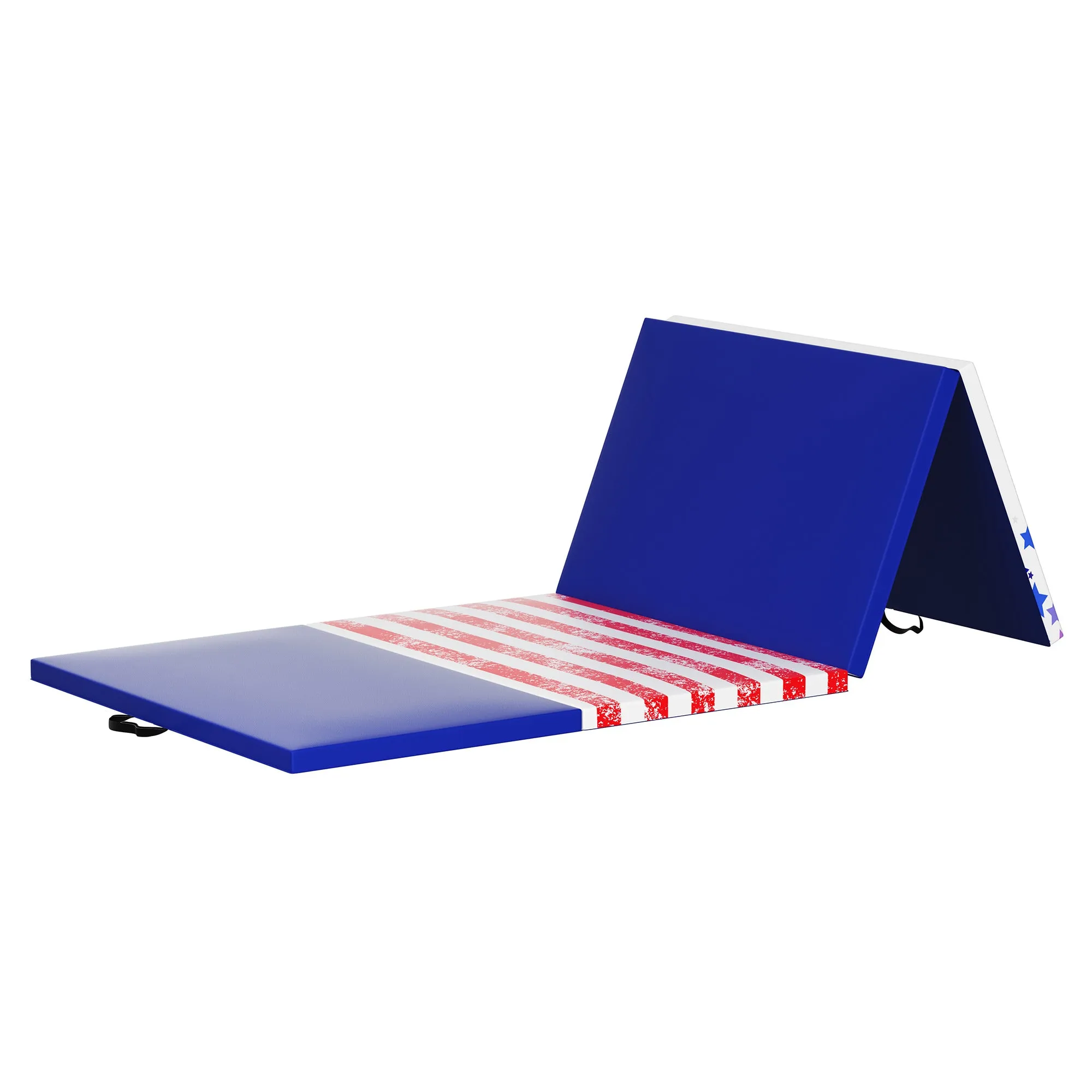 BalanceFrom Fitness Gymnastics Mat w/Sectional Floor Balance Beam,Red/White/Blue