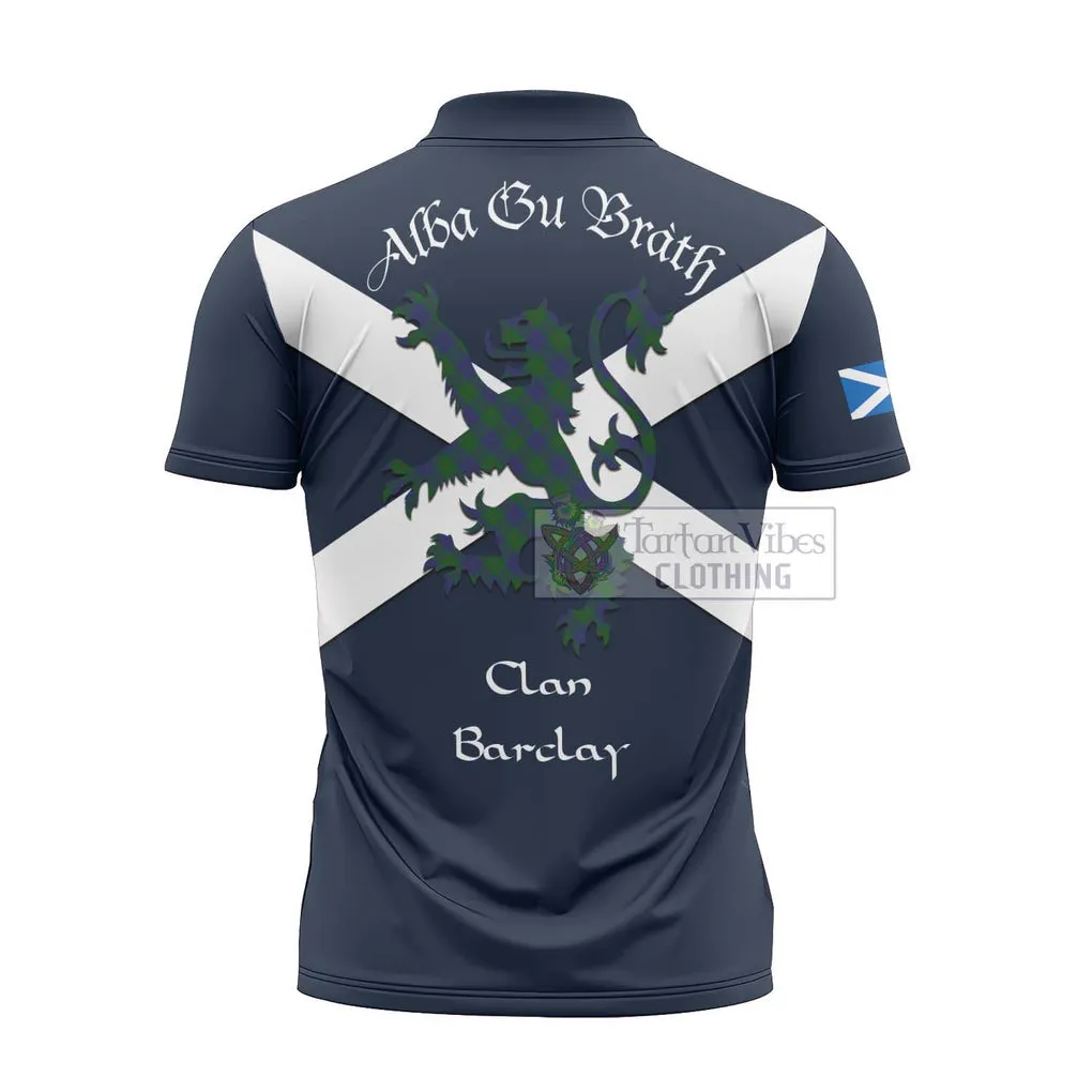 Barclay Tartan Lion Rampant Zipper Polo Shirt Proudly Display Your Heritage with Alba Gu Brath and Clan Name