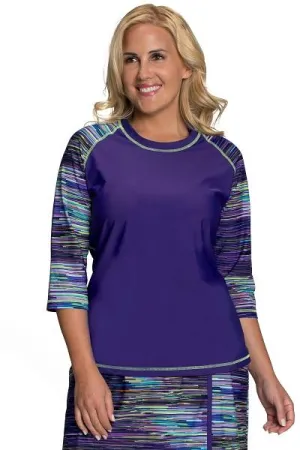 Baseball Babe Inspired Long 3/4 Rash Guard Swim Shirt-SALE