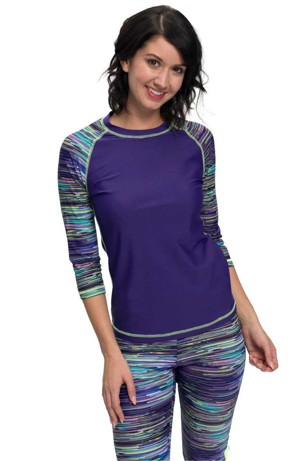 Baseball Babe Inspired Long 3/4 Rash Guard Swim Shirt-SALE