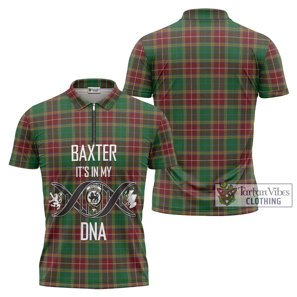 Baxter Tartan Zipper Polo Shirt with Family Crest DNA In Me Style