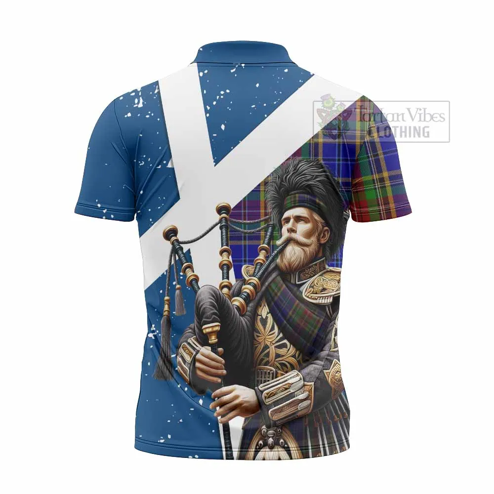 Beattie (Beatty) Tartan Zipper Polo Shirt with Family Crest Scottish Bagpiper Vibes