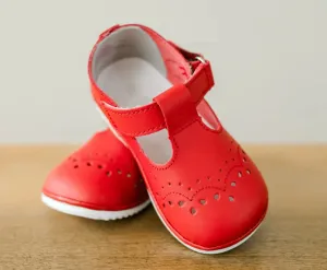 Birdie Red Leather Mary Janes