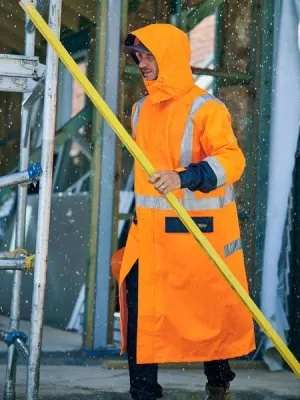 Bisley Taped Hi Vis Long Rain Coat (BJ6961T)