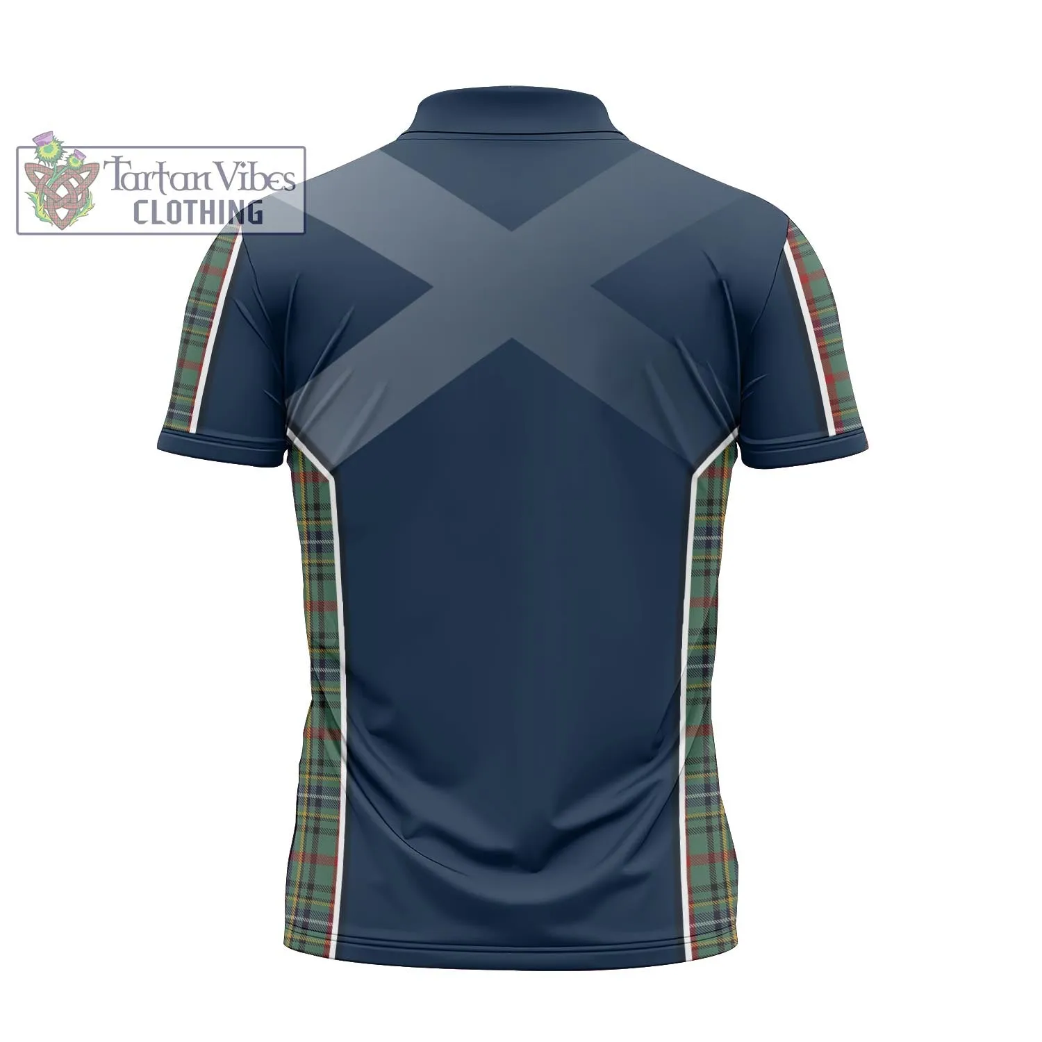 Bisset Tartan Zipper Polo Shirt with Family Crest and Scottish Thistle Vibes Sport Style