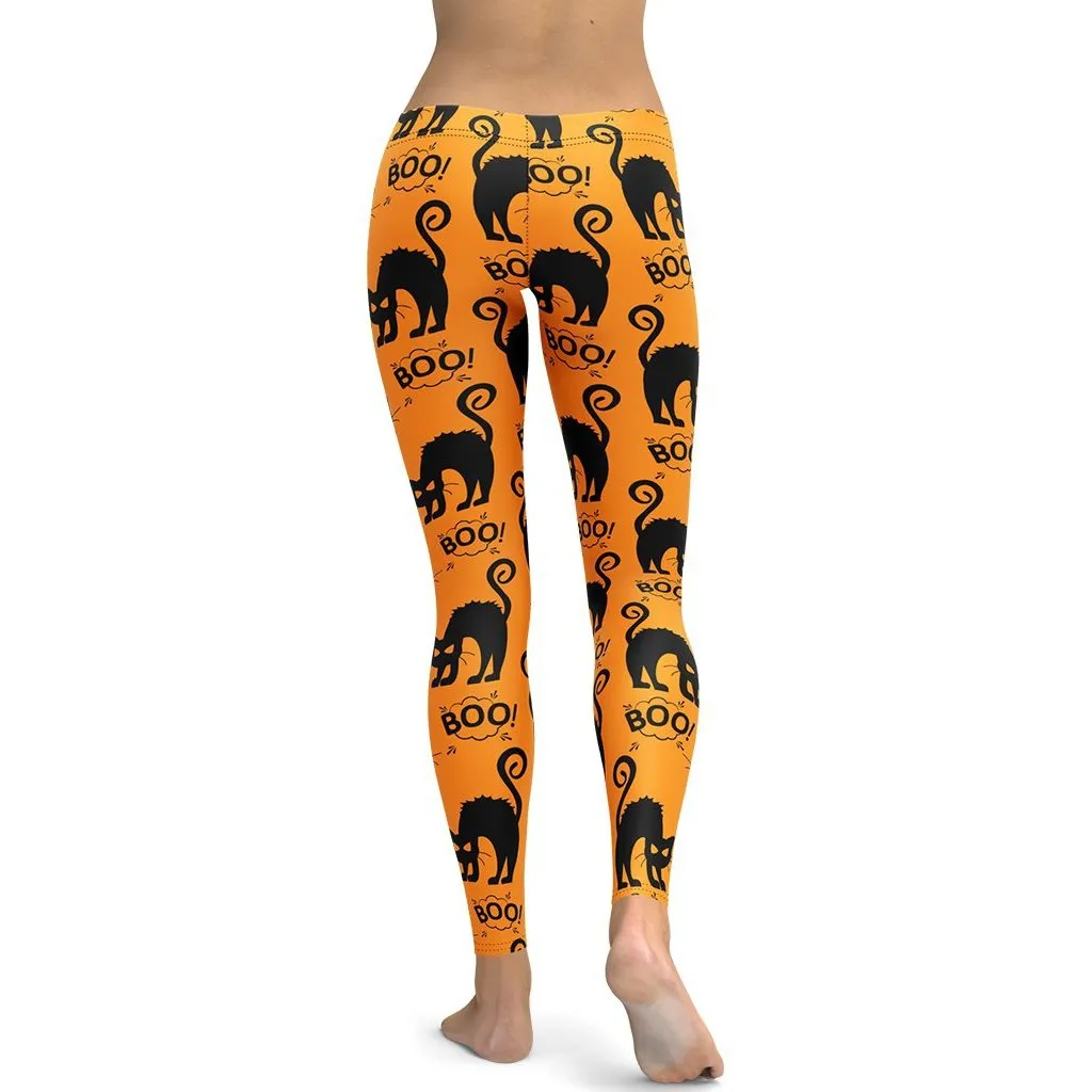 Black Kitty Halloween Leggings