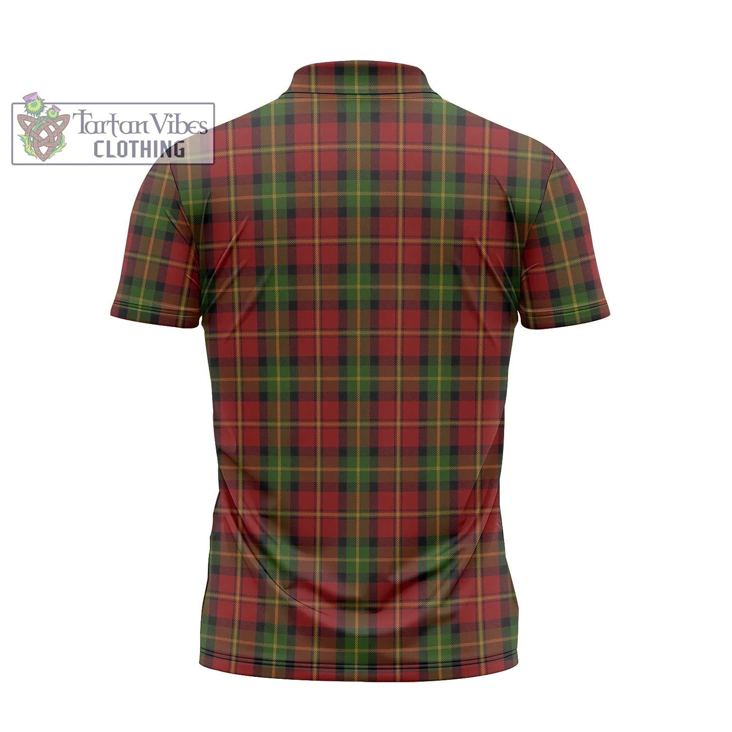 Blackstock Red Dress Tartan Zipper Polo Shirt with Family Crest