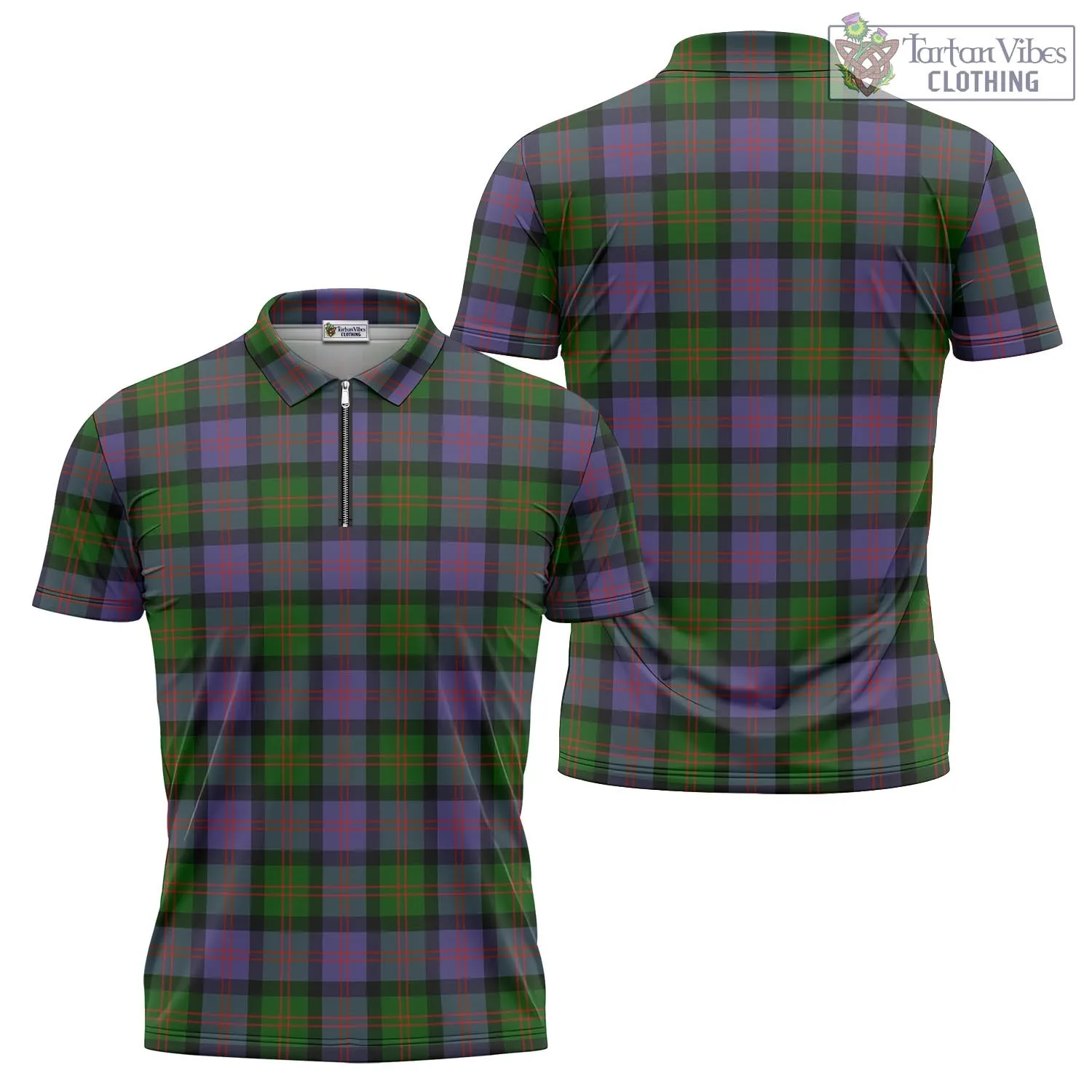 Blair Modern Tartan Zipper Polo Shirt