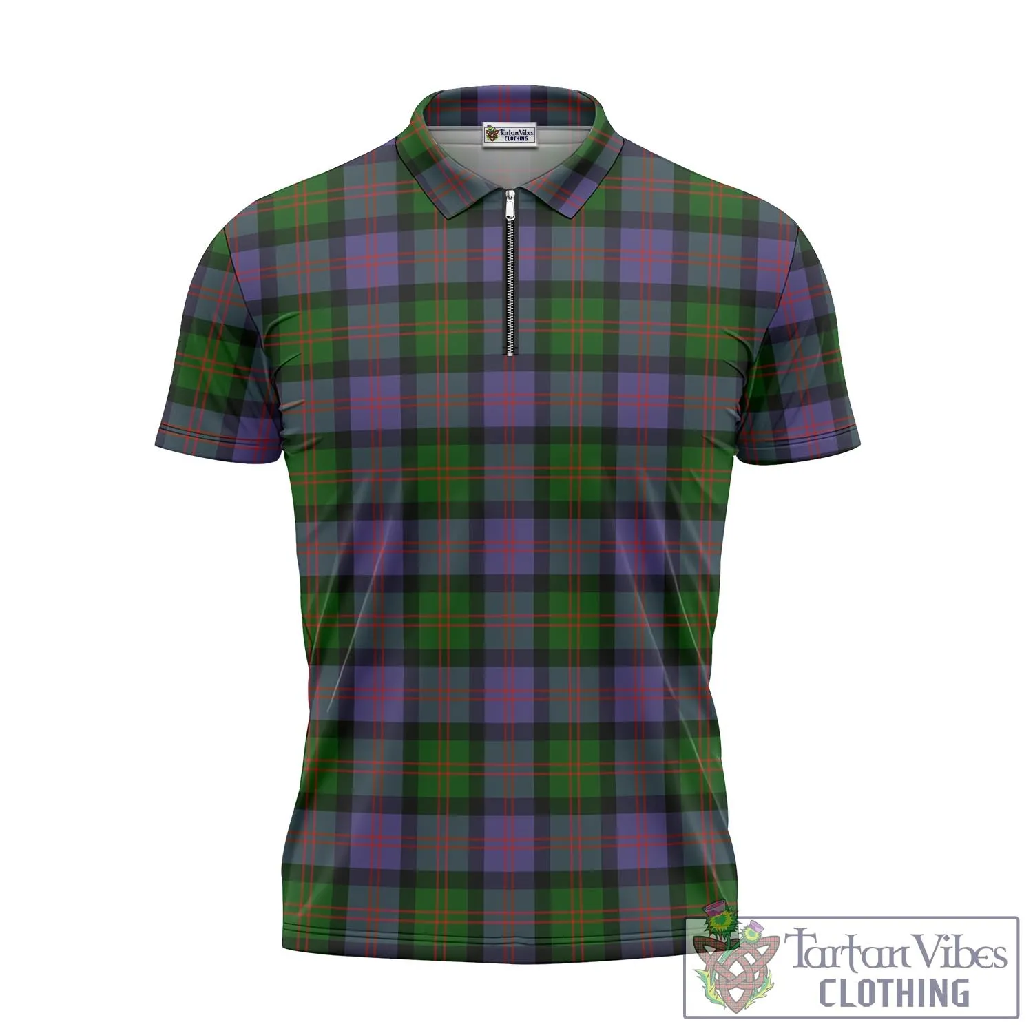 Blair Modern Tartan Zipper Polo Shirt