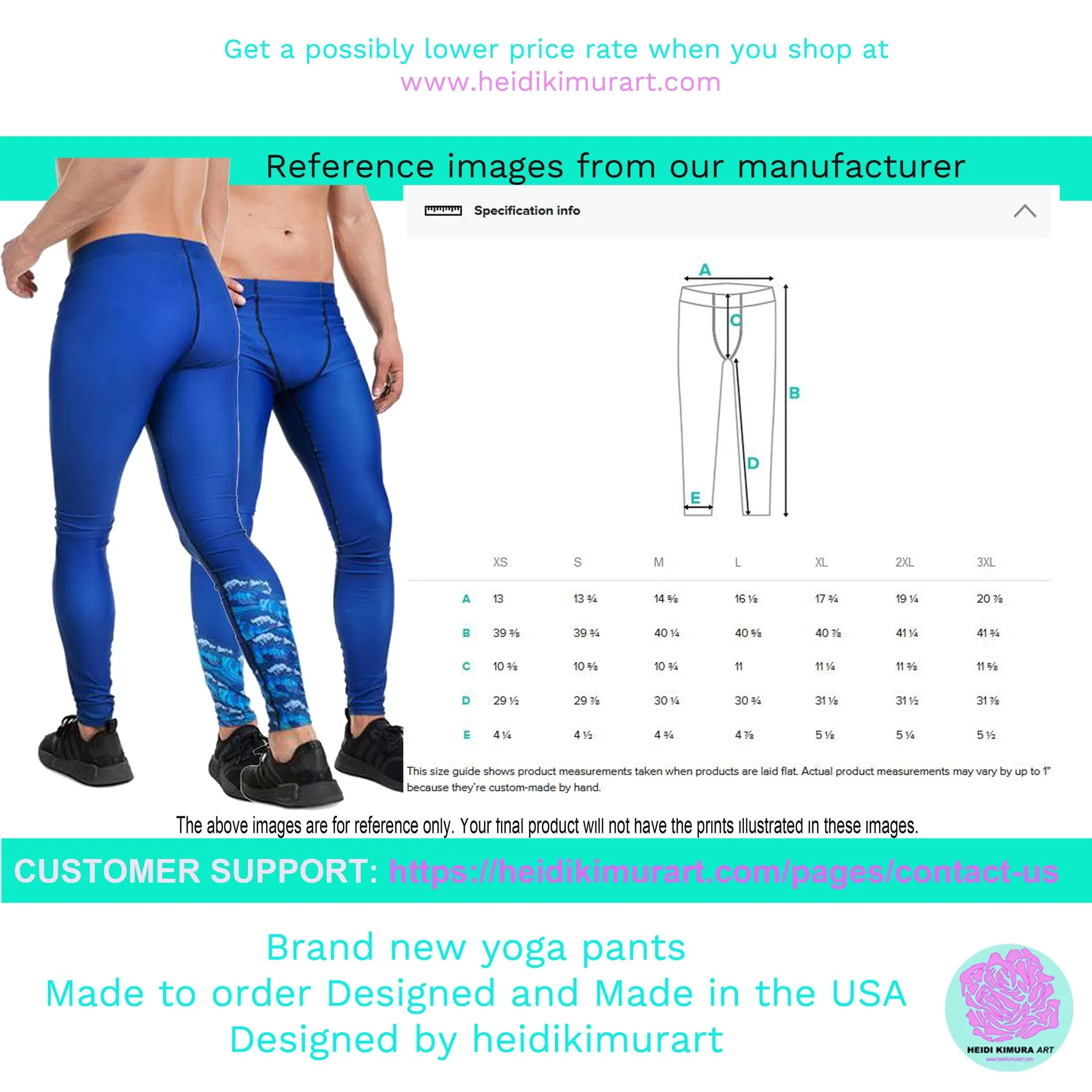 Blue Pink Abstract Men's Leggings, Best Modern Minimalist Premium Meggings Running Tights-Made in USA/EU