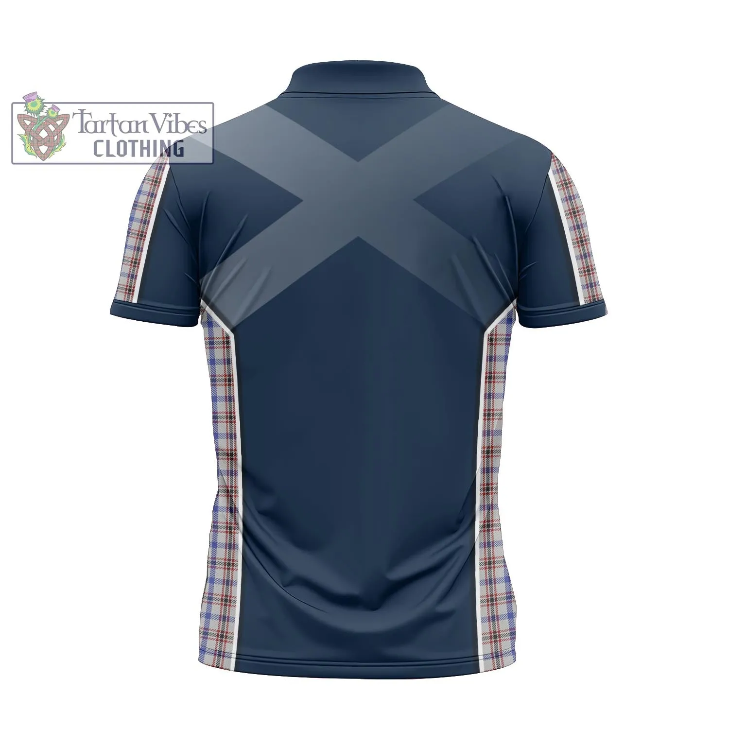 Boswell Tartan Zipper Polo Shirt with Family Crest and Lion Rampant Vibes Sport Style