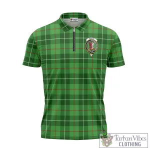 Boyle Tartan Zipper Polo Shirt with Family Crest