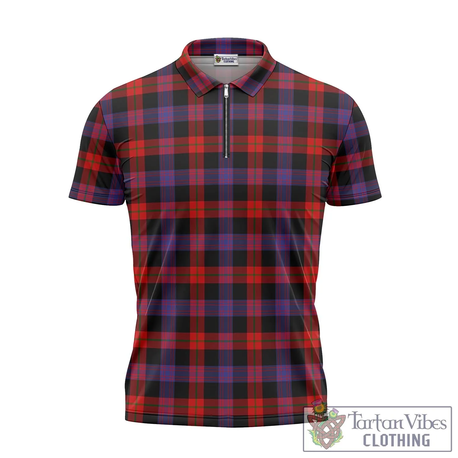 Brown (Broun) Tartan Zipper Polo Shirt