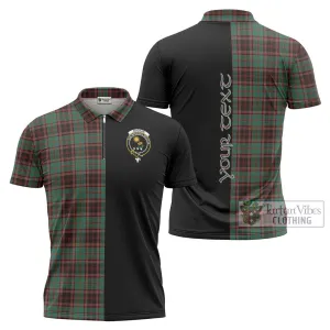 Buchan Ancient Tartan Zipper Polo Shirt with Family Crest and Half Of Me Style