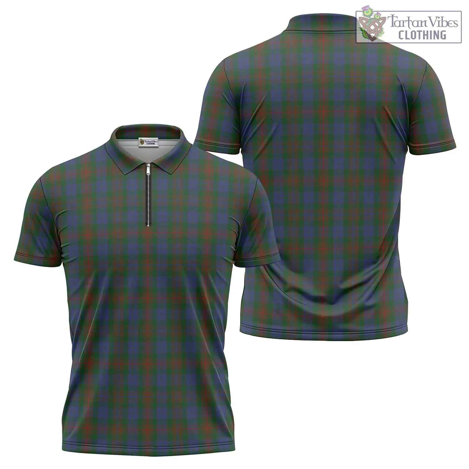 Buchanan Hunting Tartan Zipper Polo Shirt