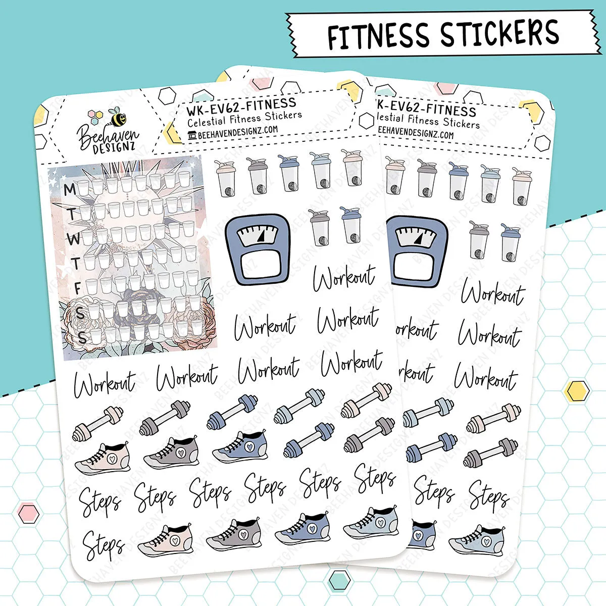 Celestial Fitness Planner Stickers