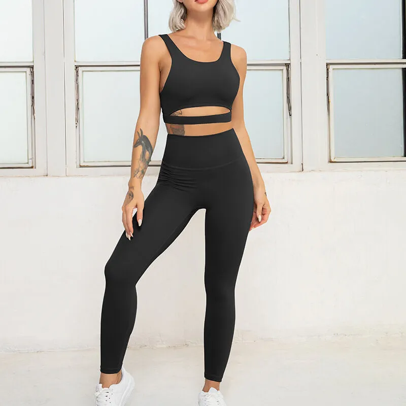 Conjunto Pace Top com Abertura e Calça Legging