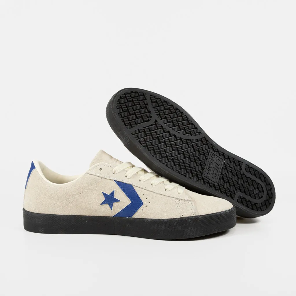 Coverse Cons - Pro Leather Vulc Pro Shoes - Egret / Blue / Black