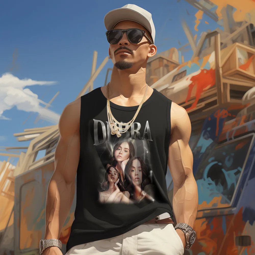 Custom Face Vintage Tank Tops Men's Sleeveless Shirt Print Your Own Text